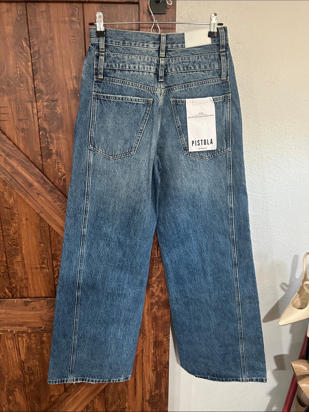 pistola Wide Leg High-Rise Jeans in Medium Blue Wash - Picture 15 of 16